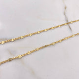 Cadena Cubana 2.35gr / 50cm / 2mm Plana Diamantada Oro Amarillo +3 $