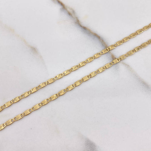 Cadena Escalera Plana 6.4gr / 60cm / 2mm Diamantada Oro Amarillo +3 $