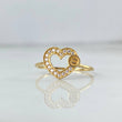 Anillo Corazon Silueta 1.2gr / T5 1/4 / Circones Blancos Oro Amarillo ©