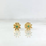 Topos Flor 0.95gr / 0.6cm / Circon Verde Oro Amarillo *