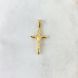 Dije Cruz Cristo 0.7gr / 2.7cm / Puntas Planas Liso Oro Amarillo