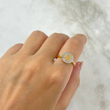 Anillo 15 Circular 3.2gr-T6 1/4 Circones Blancos Oro Amarillo