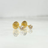 Topos Bisel 0.45gr / 3mm Circon Blanco Oro Amarillo ©