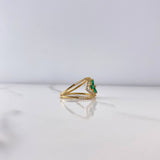 Anillo Rombo Flor 3gr / T7 1/4 / Circones Verdes Blancos Oro Amarillo $