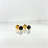 Topos Bisel 0.7gr / 5mm Circon Negro Oro Amarillo 18K