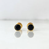 Topos Bisel 0.7gr / 5mm Circon Negro Oro Amarillo 18K