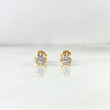 Topos Bisel 0.8gr / 5mm Circon Blanco Oro Amarillo 18K