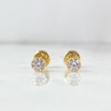 Topos Bisel 0.6gr / 4mm Circon Blanco Oro Amarillo 18K *