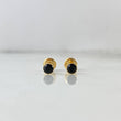 Topos Bisel 0.45gr / 3mm Circon Negro Oro Amarillo 18K