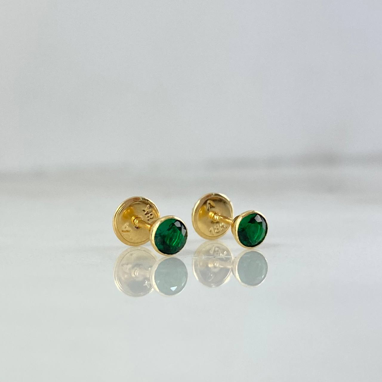 Topos Bisel 0.5gr / 4mm Circon Verde Oro Amarillo (Joya) ©