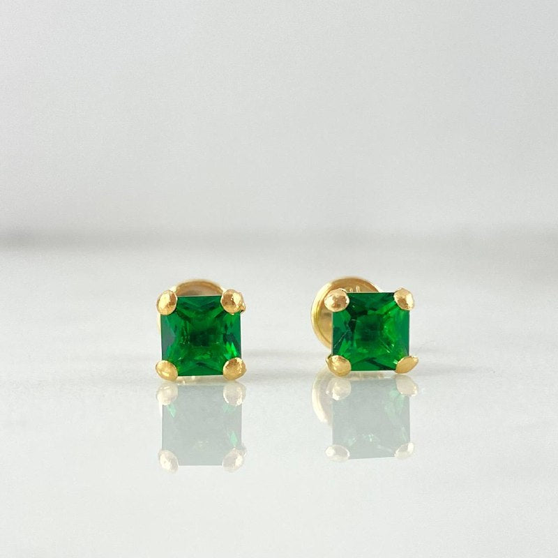 Topos Carret 0.7gr / 5mm Circon Verde Oro Amarillo (Joya) *