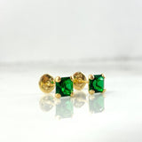 Topos Carret 0.7gr / 5mm Circon Verde Oro Amarillo (Joya) *