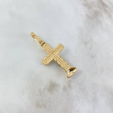 Dije Cruz Cristo 5.7gr / 4.3cm / Circones Blancos - Negros Oro Amarillo