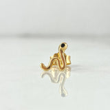 Piercing Serpiente 0.5gr / 0.6cm / Circon Negro Broche Mariposa Oro Amarillo (Joya) ©