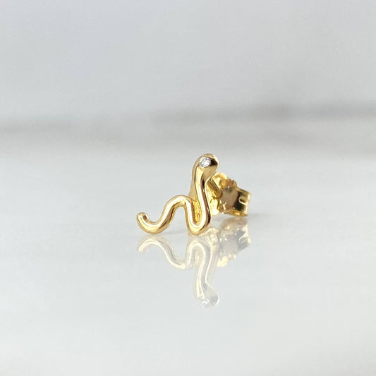 Piercing Serpiente 0.5gr / 0.6cm / Circon Blanco Broche Mariposa Oro Amarillo (Joya)