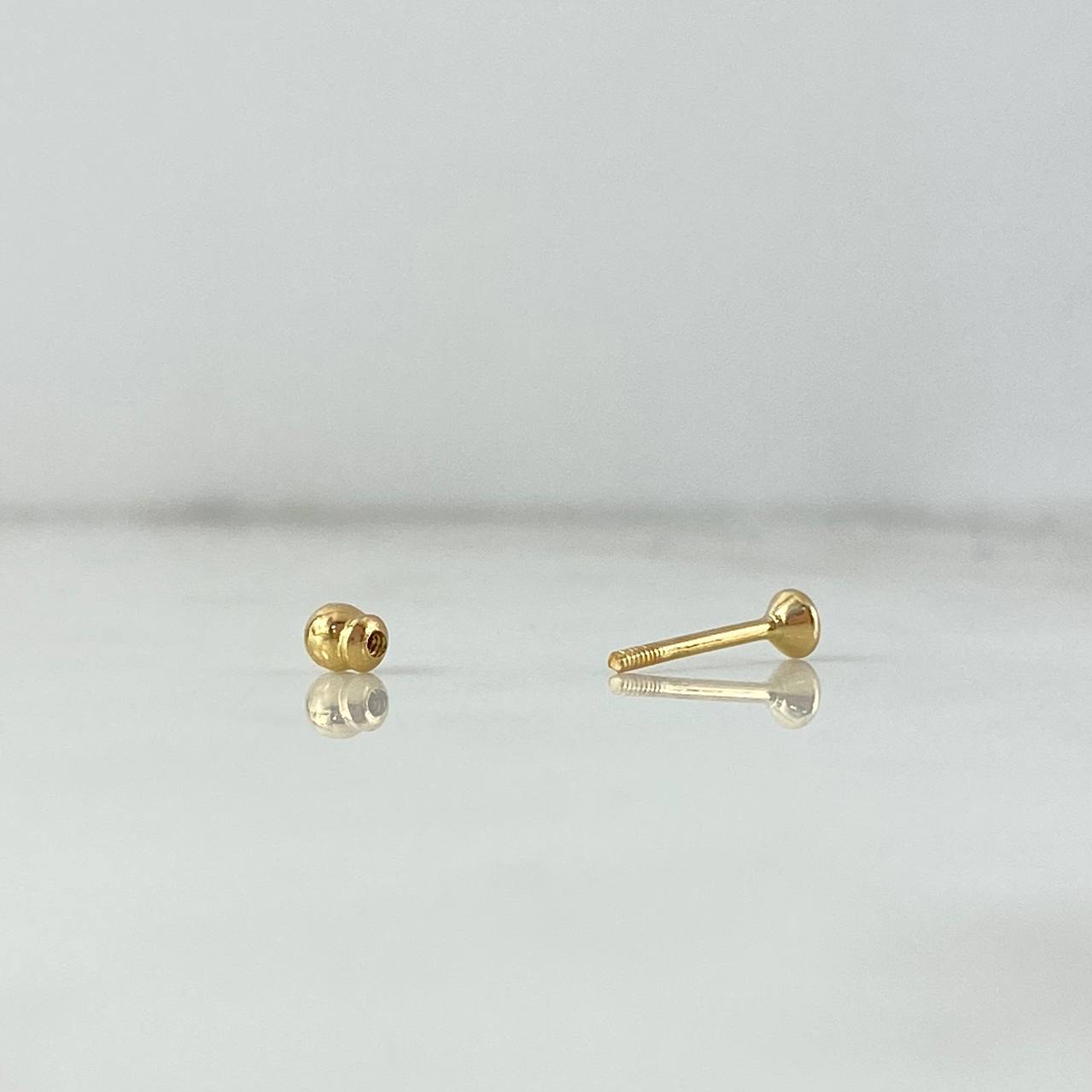 Piercing Bisel 0.3gr / 0.6cm / 3mm Circon Blanco Oro Amarillo (Joya) ©