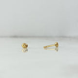 Piercing Bisel 0.3gr / 0.6cm / 3mm Circon Blanco Oro Amarillo (Joya)