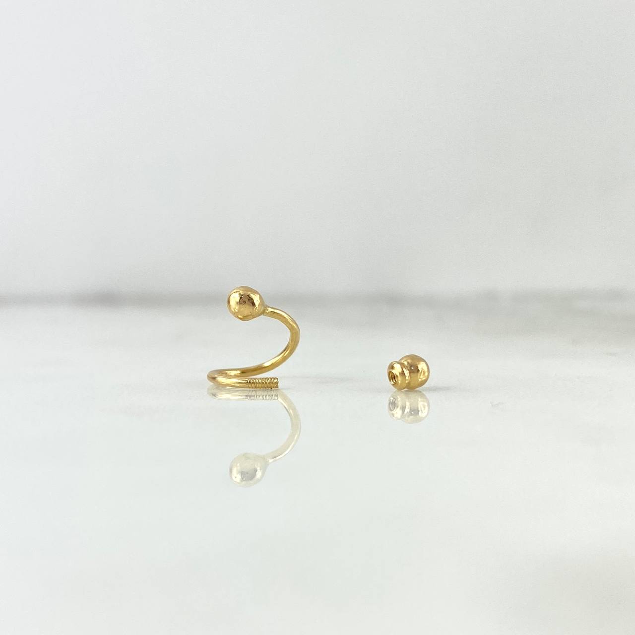 Piercing Esferas Espiral 0.5gr / 1cm / 3mm Oro Amarillo (Joya)