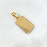 Dije Placa Rectangular 5.35gr / 3.6cm / Circones Blancos Oro Amarillo