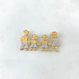 Herraje Familia 3.7gr / 3.2cm / Mamá Papá e Hijos Circones Blancos Oro Amarillo