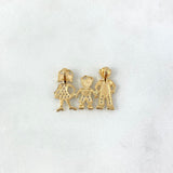 Dije Familia 3gr / 2.3cm / Mamá Papá e Hijo Circones Blancos Oro Amarillo