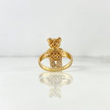 Anillo Oso Articulado 5.9gr / T7 1/2 / Circones Blancos Oro Amarillo ©