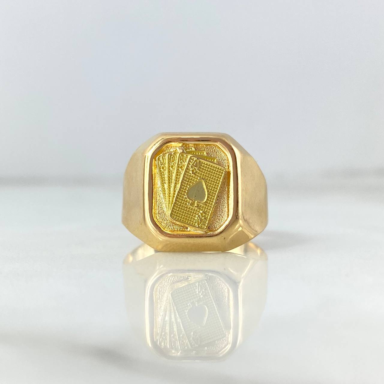 Anillo Sello Naipe 4.35gr / T9 1/4 / Oro Amarillo ©