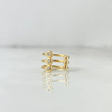 Piercing Earcuff Simulador 0.75gr / 1cm / Tres Chispas Oro Amarillo (Joya) ©