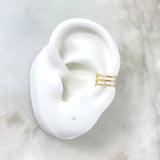 Piercing Earcuff Simulador 0.75gr / 1cm / Tres Chispas Oro Amarillo (Joya) ©