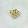 Dije Corazon Arbol De La Vida 1.95gr / 1.8cm / Circones Blancos y Verdes Oro Amarillo