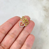 Dije Corazon Arbol De La Vida 1.95gr / 1.8cm / Circones Blancos y Verdes Oro Amarillo