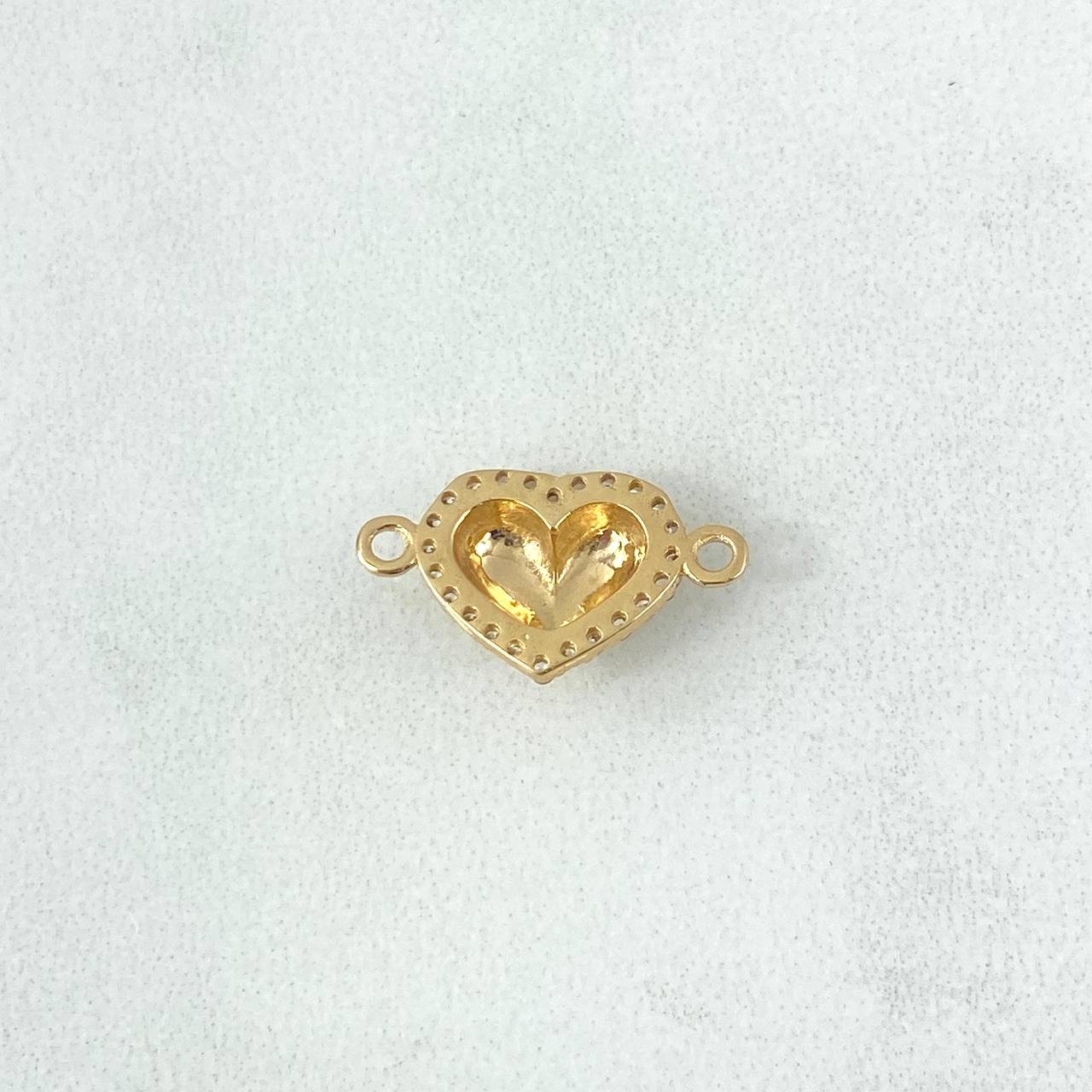 Herraje Corazon 1.15gr / 1.6cm / Circones Blancos Oro Amarillo