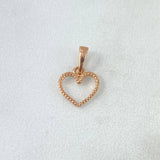 Dije Corazon Silueta 0.5gr / 1.4cm / Punteado Oro Rosa