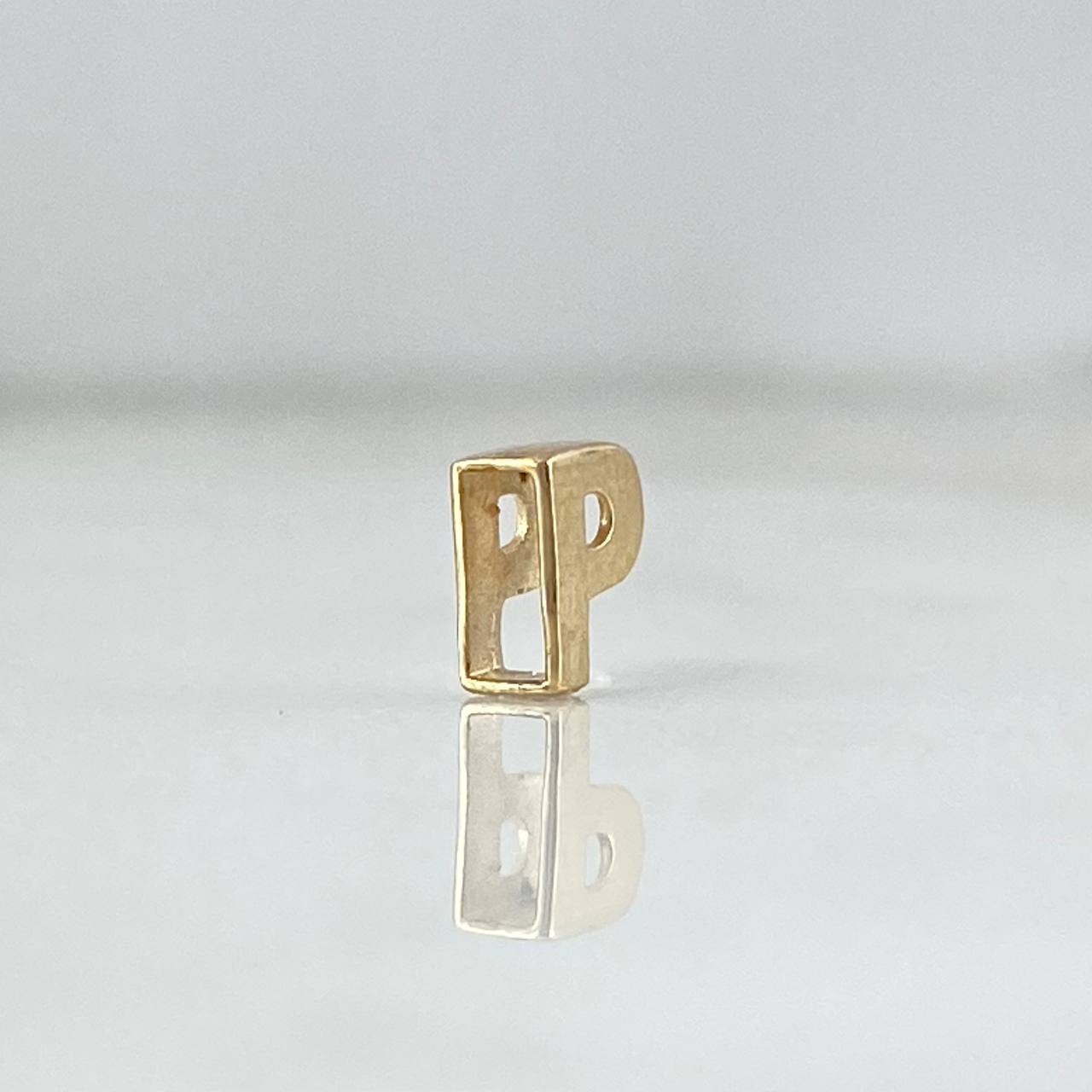 Herraje Letra P 0.25gr / 6mm Tambor Oro Amarillo 18K