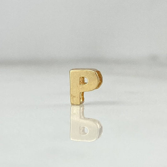 Herraje Letra P 0.2gr / 6mm Tambor Oro Amarillo 18K