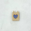 Herraje Escapulario Corazon 1.95gr / 1.7cm Circones Azules Blancos Oro Amarillo