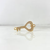 Herraje Corazon Llave 2gr / 2.7cm Circones Blancos Oro Amarillo*