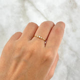 Anillo Lagrima Morse 0.75gr / T5 3/4 / Circones Blancos Oro Amarillo ©