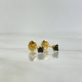 Topos Carret 0.5gr / 3mm Circon Negro Oro Amarillo (Joya) *