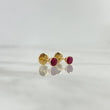 Topos Bisel 0.45gr / 3mm Circon Fucsia Oro Amarillo 18K