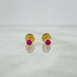 Topos Bisel 0.45gr / 3mm Circon Fucsia Oro Amarillo (Joya)