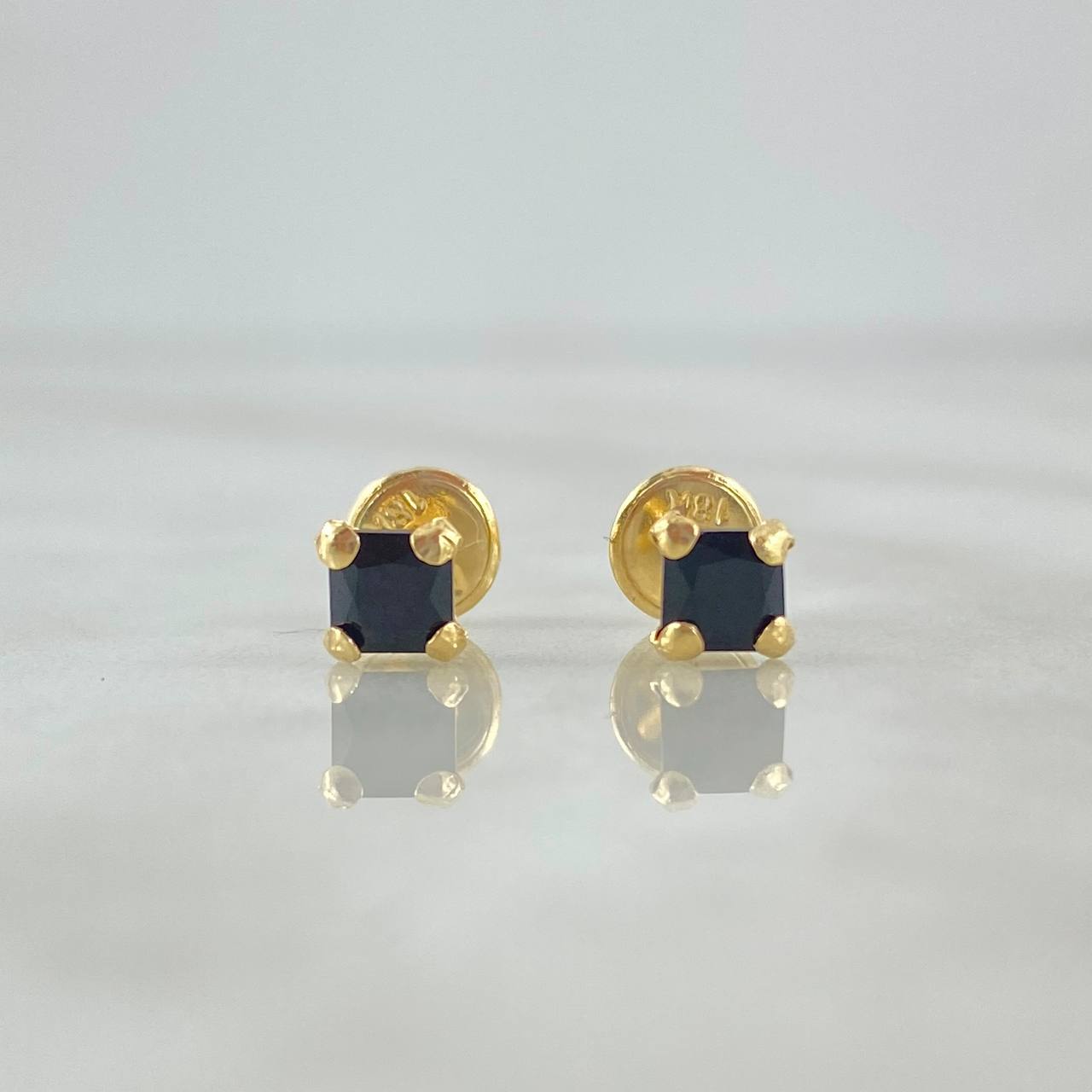 Topos Carret 0.55gr / 4mm Circon Negro Oro Amarillo (Joya)