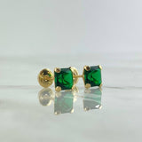 Topos Carret 0.9gr / 6mm Circon Verde Oro Amarillo (Joya) ©