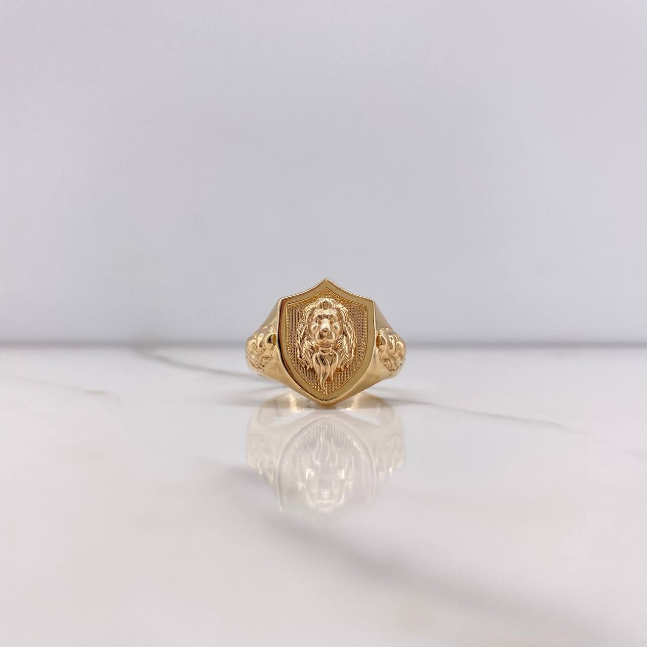 Anillo Escudo Leon 12.05gr / T10 1/2 / Oro Amarillo &