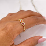 Anillo Linea Colores 1.5gr / T7 1/2 / Circones Colores Oro Amarillo &