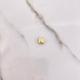 Dije Letra N 0.75gr / 0.6cm / 3D Lisa Oro Amarillo &