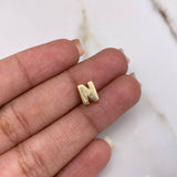 Dije Letra N 0.75gr / 0.6cm / 3D Lisa Oro Amarillo &