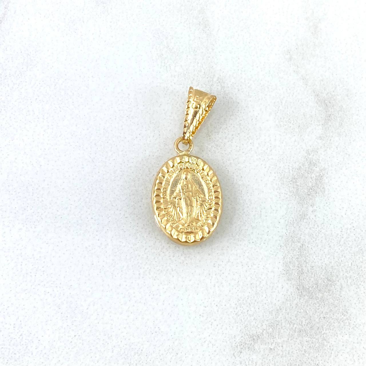 Dije Virgen Milagrosa 0.7gr / 2.2cm / Bordeada Oro Amarillo