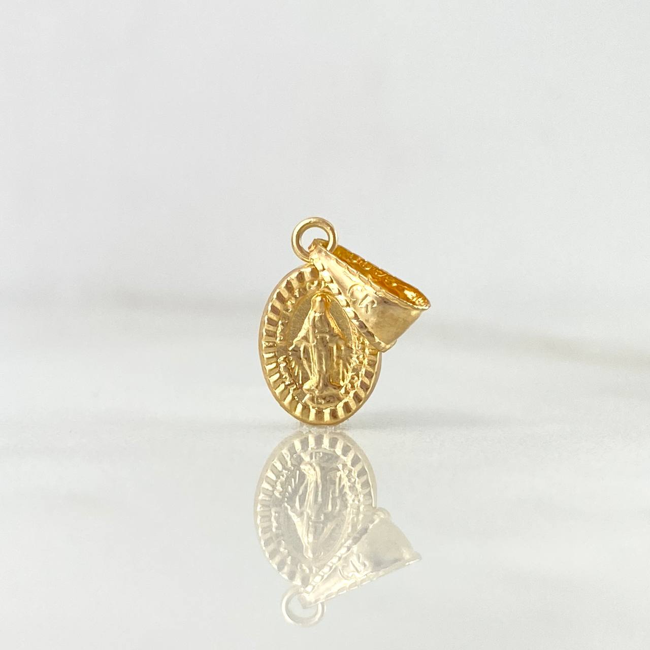 Dije Virgen Milagrosa 0.5gr / 1.8cm / Bordeada Oro Amarillo