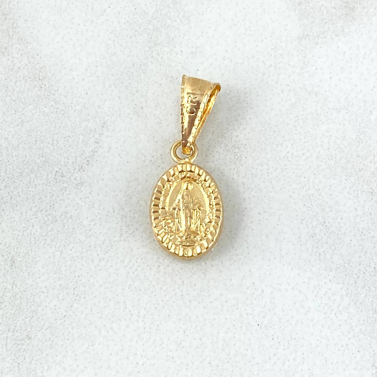 Dije Virgen Milagrosa 0.5gr / 1.8cm / Bordeada Oro Amarillo